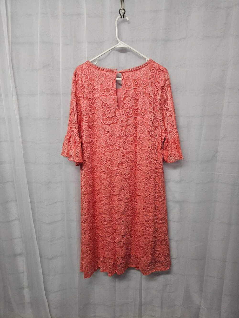 Espresso Dress Coral Floral Lace Shift Coquette 2X NWT - Picture 4 of 8